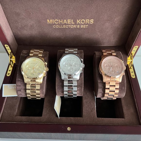 Michael Kors Runway Chronograph Watch Collector Box Set. NWB main image 15